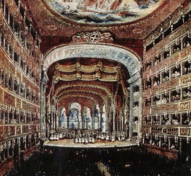 leigh hunt the interior of the teatro san carlo in naples where several of rossini s operas were fist performed Spain oil painting art